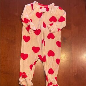 Cat and Jack Heart Print Kids One Piece, 6-9m